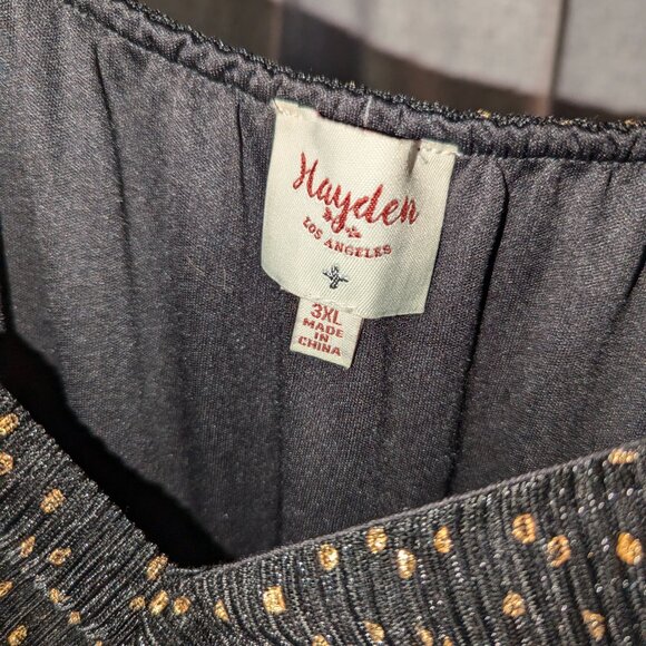 Holiday Dress - Black w Gold Polka Dots - Sz 3X - Picture 3 of 3